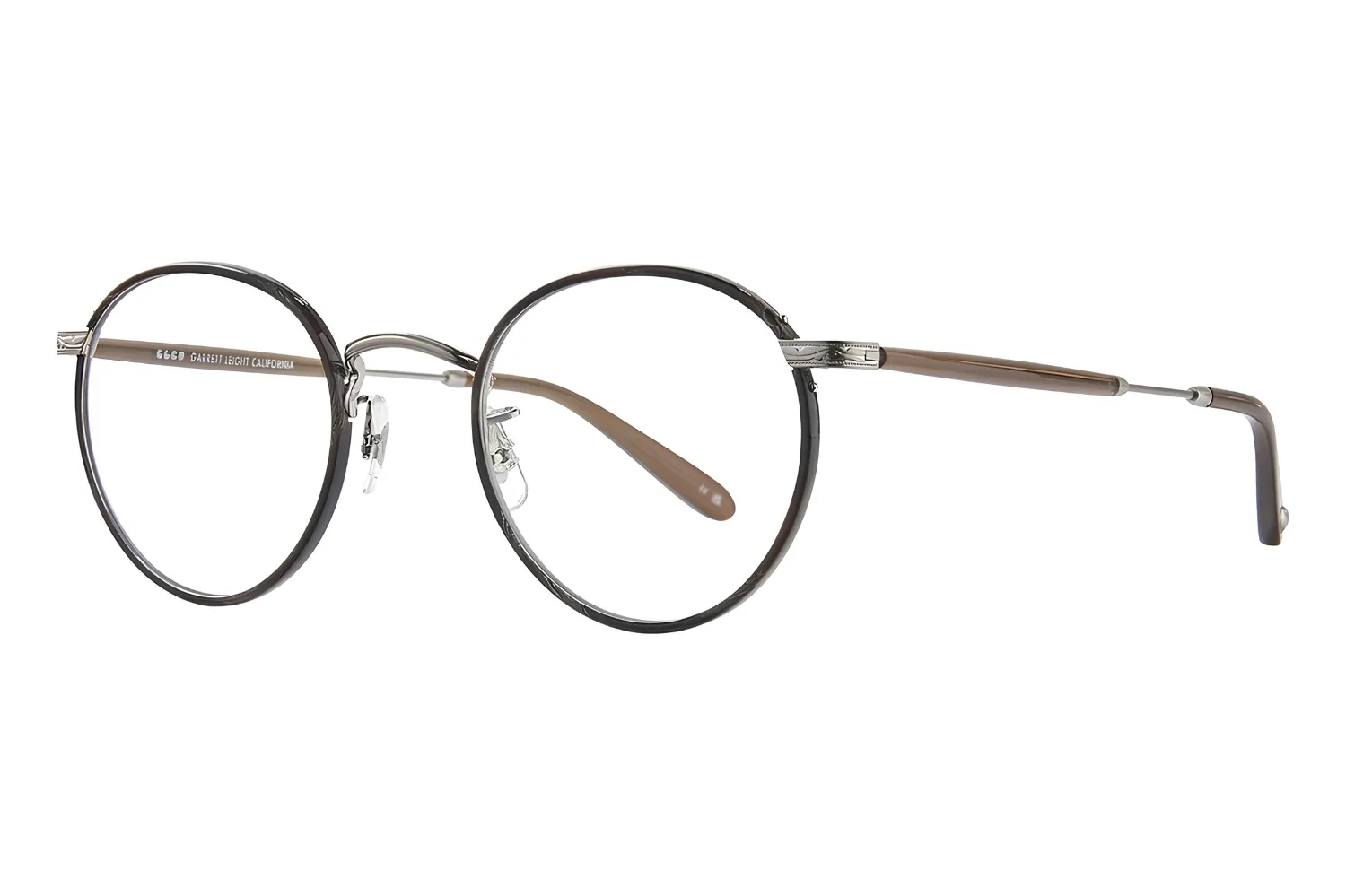 Garrett Leight GLCO Wilson 46 Dark Wave Rock-Brushed Silver Hazel
