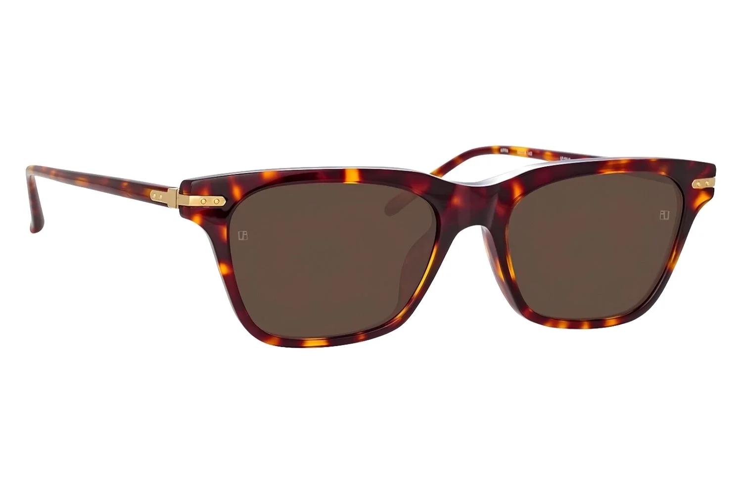 Linda Farrow Deni Dark T-Shell/Light Gold - Solid Grey Kadın Güneş Gözlüğü - 1