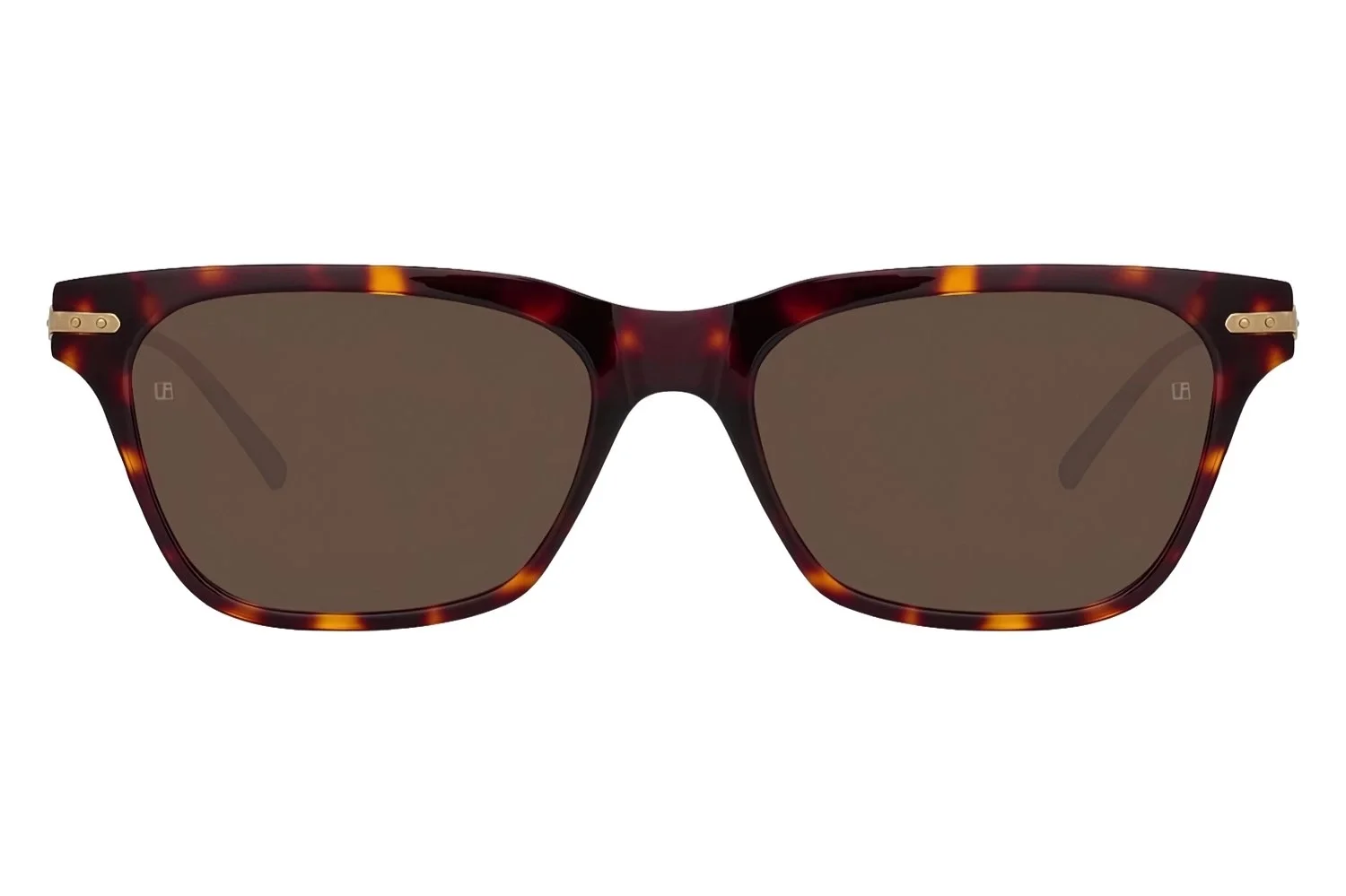 Linda Farrow Deni Dark T-Shell/Light Gold - Solid Grey Kadın Güneş Gözlüğü