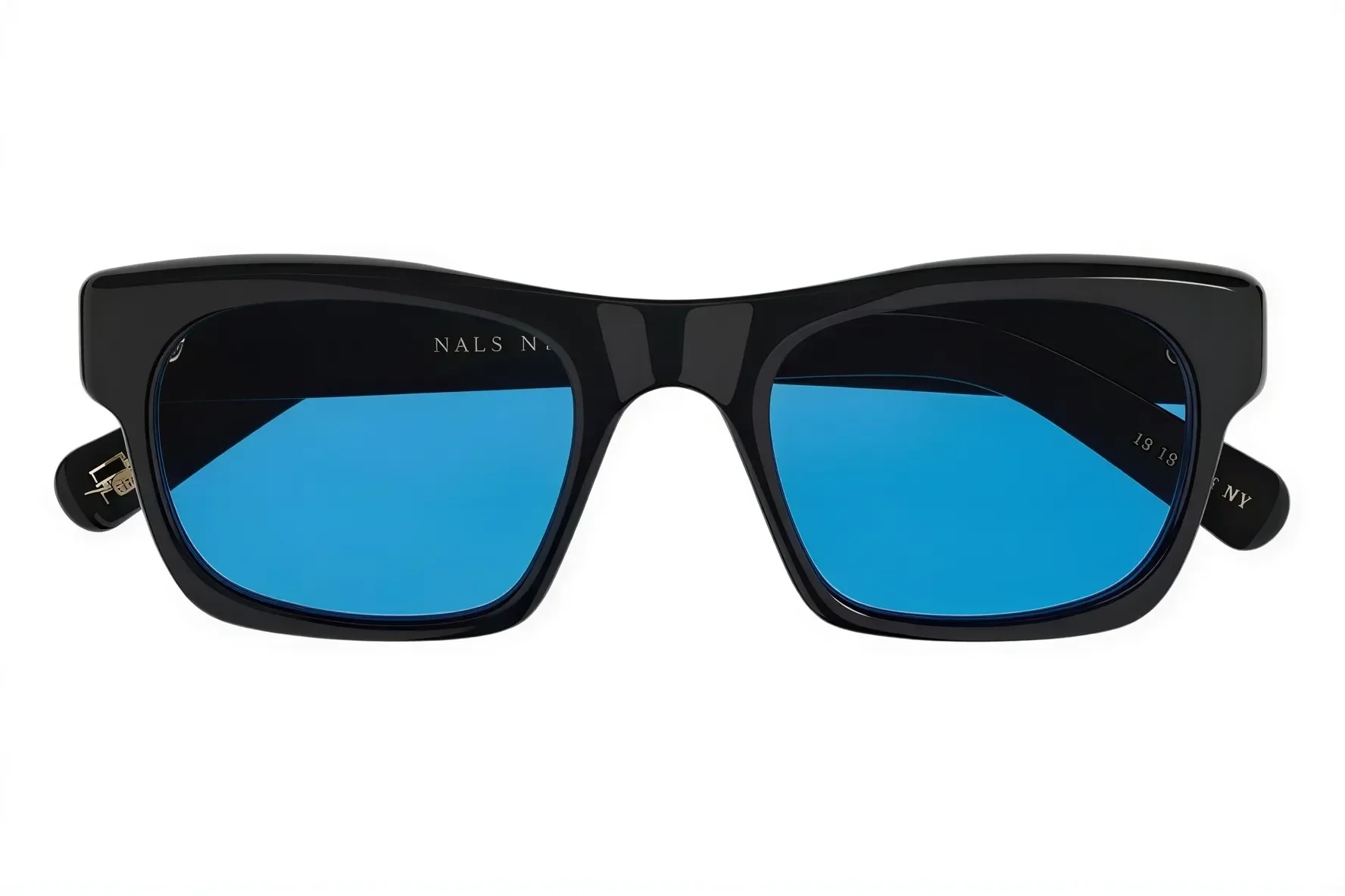 Moscot Nudnik Sun 50 Black Celebrity Blue Lens